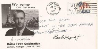 Astronauts Alan Shepard And James Mcdivitt Signed Cover 1965