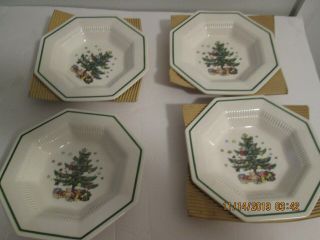 Nikko Christmas Time Rim Soup Plate Bowl Set Of 4 Bowls Nib