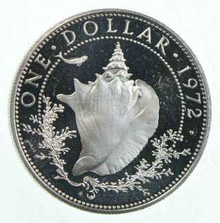Silver - World Coin - 1972 Bahama Islands 1 Dollar World Silver Coin 17.  6g 639