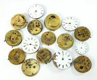 Pocket Watch Movements - English / Fusee Watch Parts Or Art - Na297