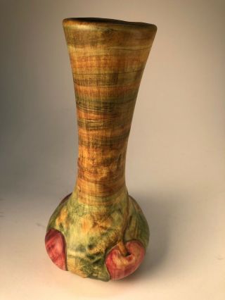 Weller Baldin Arts and Crafts Apples Old Pottery Ceramic Vase 2