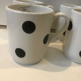 Kate Spade By Lenox All In Good Taste " Deco Dot " Coffee Mugs Set/4 Nib Tea Cups