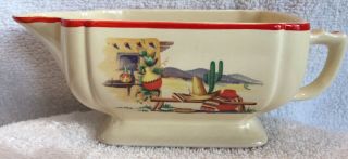 Vintage Homer Laughlin Mexicana Milk/cream Pitcher 7 1/2 X 2 3/4 Art Deco