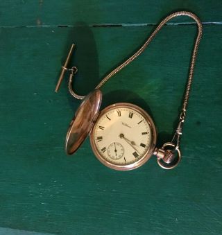 Waltham Pocket Watch Gold Plated Full Hunter Well C1908
