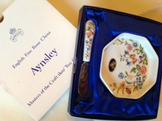 Aynsley Wild Tudor Butter Dish And Spreader Fine China