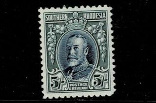 Southern Rhodesia 1931 5s Blue And Blue Green Mounted