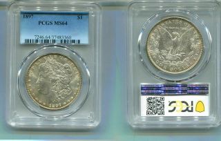 1897 P Morgan Silver Dollar Pcgs Ms64 8551m
