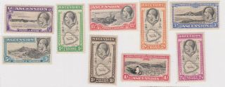 (k171 - 6) 1934 Ascension Island Part Set Of 9 Stamps Kgv 1/2d To 2/6d (f)