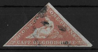 Cape Of Good Hope 1853 - 1864 Triangle 1d Red Brown Unchecked For Type