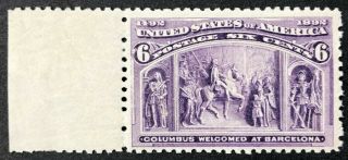 Us Stamps 19th Century Mnh Sc 235a Columbian Exposition 6 Cent W/pf Cert