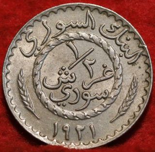 1921 Syria 1/2 Piastre Foreign Coin