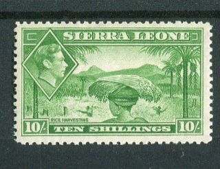 Sierra Leone Kgvi 1938 - 44 10s Emerald - Green Sg199 Mh