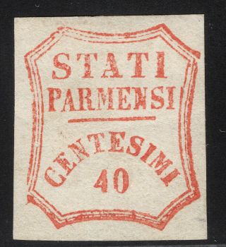 Parma 1859 40c Red Mng - Sismondo Certificate