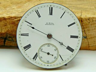 Antique Pocket Watch Movement 18s 15 Jewel Hunting Waltham Appleton Tracy & Co