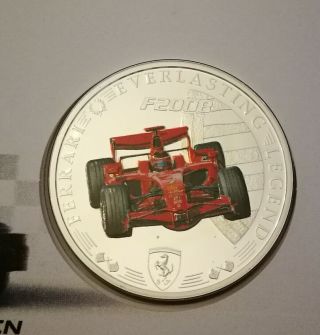 Cook Islands 2008 1 Dollar Ferrari Silverplated Coin With Kimi Raikkonen Stamps