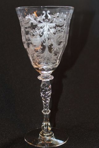Tiffin Franciscan Byzantine Clear 8 1/2 " Water Goblet Etched Exc