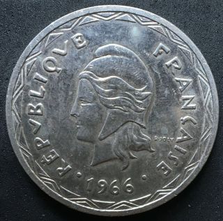 Hebrides (vanuatu),  100 Franc,  1966,  Silver Vf,