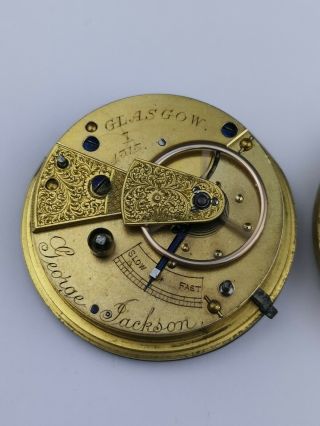 George Jackson Glasgow Fusee Chain Driven Pocket Watch Movement (c58)