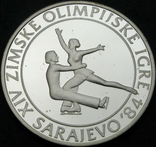 Yugoslavia 100 Dinara 1984 Proof - Silver - Sarajevo Figure Skating - 443 ¤