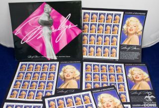 Usa Souvenir Stamps 8 Sheets Of 20 Marilyn Monroe Vf Stamps (face Value $51