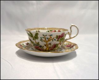 Royal Albert Tea Cup And Saucer Crown China With Foral Design With Gold 135