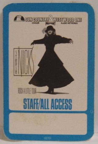 Fleetwood Mac / Stevie Nicks - Concert Tour Cloth Backstage Pass