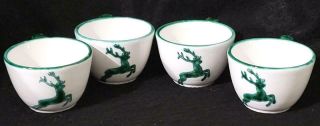 Gmundner Keramik Austria Green White Stag Reindeer Coffee Tea Cup