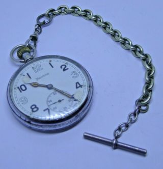 Ww2 Helvetia Gs/tp British Army Military Hand Winding Mechanical Pocket Watch