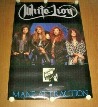 White Lion Mane Attraction 1991 Atlantic Records Promo Poster 20 " X 30 "