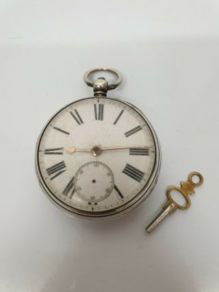 Antique Lever Fusee Pocket Watch C1875 Sterling Silver 148 Grams