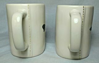 Rae Dunn by Magenta Off - White Ceramic Coffee Tea Mugs FISH CATCH Set of Two 2