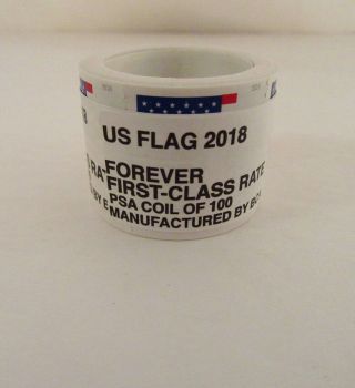 Roll Of 100 Usps First Class Forever Stamps - U.  S.  Flag 2018 Coil,