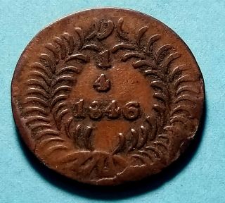 Mexico 1846 1/4 Real Estado De Chihuahua Scarce Coin Suxt
