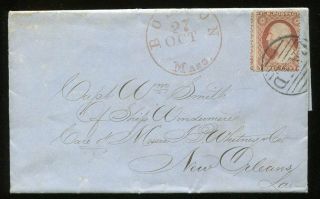 25 On 1857 Fls Letter To Ship Captain Regarding Masts Cat $190.  00 Ph3976