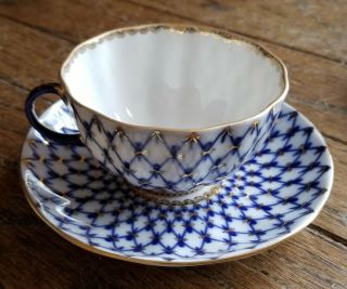 Lomonosov Russian Porcelain Tea Cup And Saucer