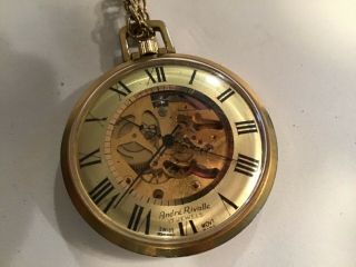 Vintage Andre Rivalle 17 Jewel Pocket Watch Swiss Hong Kong 2