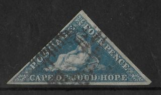 Cape Of Good Hope 1853 - 1864 Triangle 4d Deep Blue Unchecked