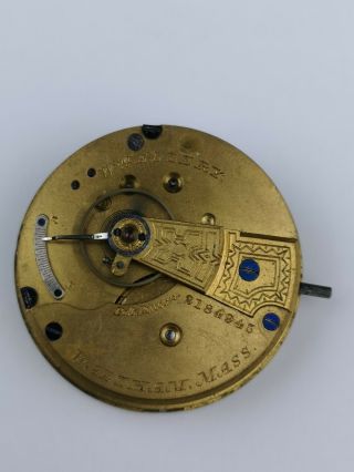 Waltham Wm.  Ellery 18s Pocket Watch Movement 1877 Model - (ax33)