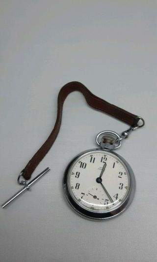 Vintage Smiths Empire Pocket Watch With Leather Starp.