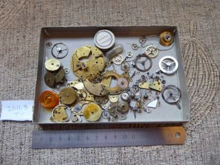 Mixed Fusee Parts For The Watchmakers Including A Good Chain