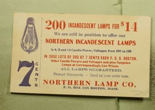 Dr Who 1913 Boston Ma Postal Card Advertising Incandescent Lamps E88347