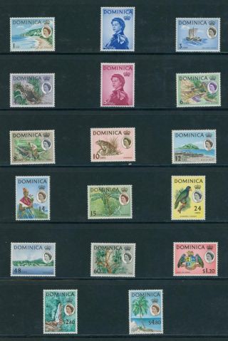 Dominica 1963 - 65 Definitive Set Of 17 Mnh Sg 162/178 Cat £50
