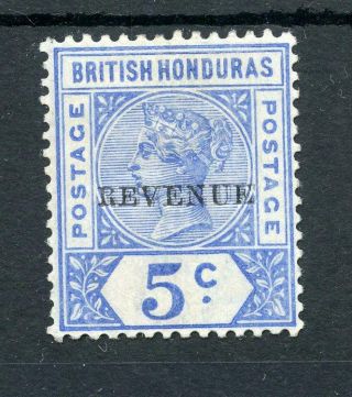 British Honduras 1899 Revenue 5c " Double Overprint " Sg66 - Unlisted