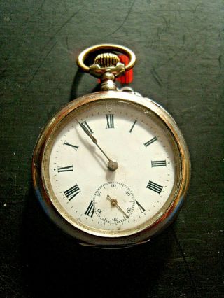 Solid Silver Swiss Pocket Watch Top - Wind Pin - Set Well