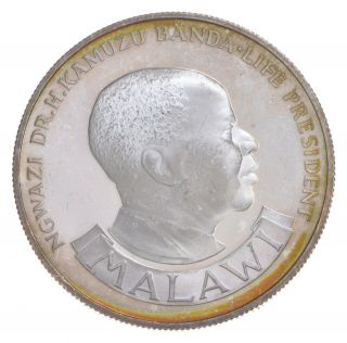Silver - World Coin - 1974 Malawi 10 Kwacha - World Silver Coin 29 Grams 182