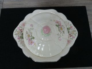 Vintage Floral Serving Dish With Lid By Taylor Smith & Taylor Company