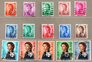Hong Kong 1962 Queen Elizabeth Ii Definitive Stamps Set Set -