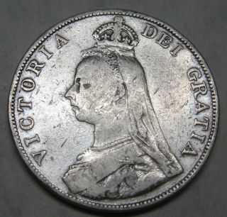 1890 Great Britain Coin Double Florin Victoria Silver Take A Look