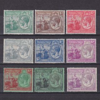 Trinidad & Tobago 1922,  Sg 218 - 228,  Cv £40,  Wmk Multi Script Ca,  Part Set,  Mh