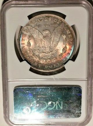 1886 P Ngc Ms 64 Morgan Silver Dollar Gorgeous Duel Toning Rainbow Reverse Ms64